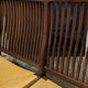 English mahogany straw bench