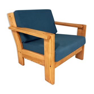 Vintage pine armchair 80s