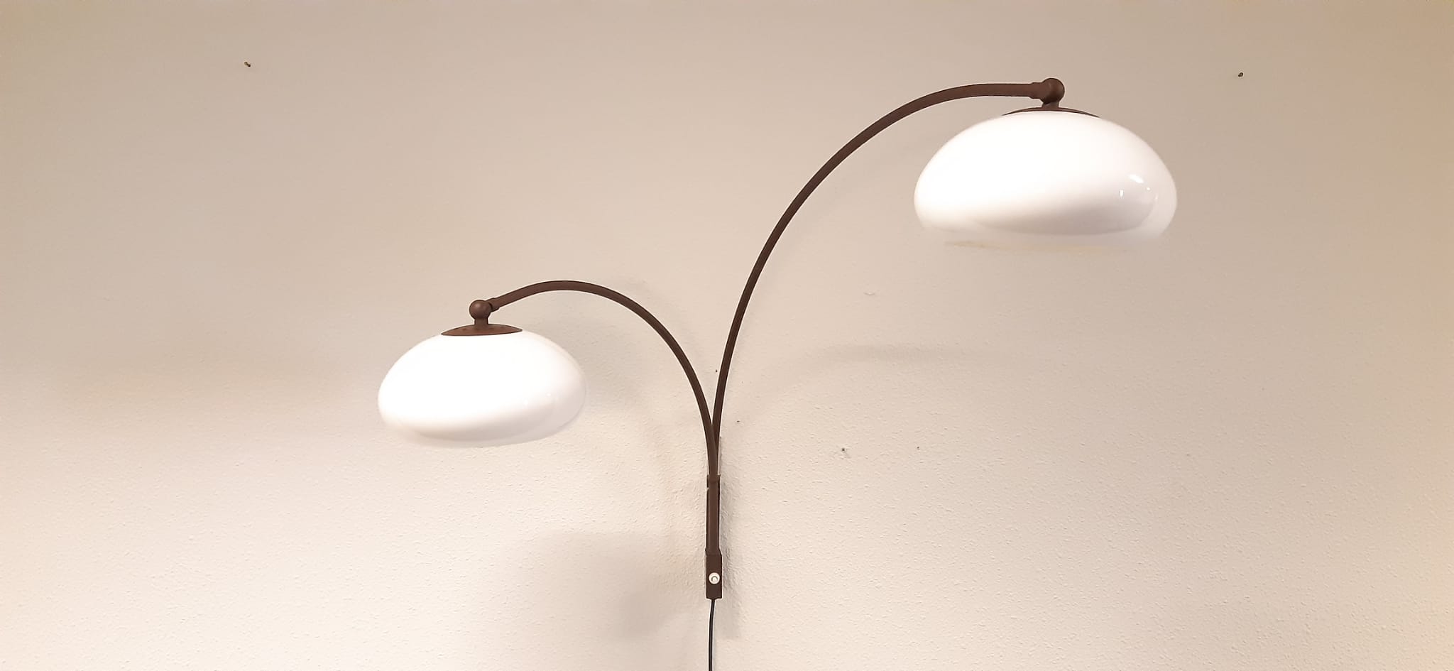 Space Age mushroom doublet arc wall lamp with , Dijkstra 1970s