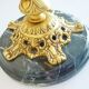 Candelabra, 6-pointed candlestick, marble, bronze, putti decoration, putto