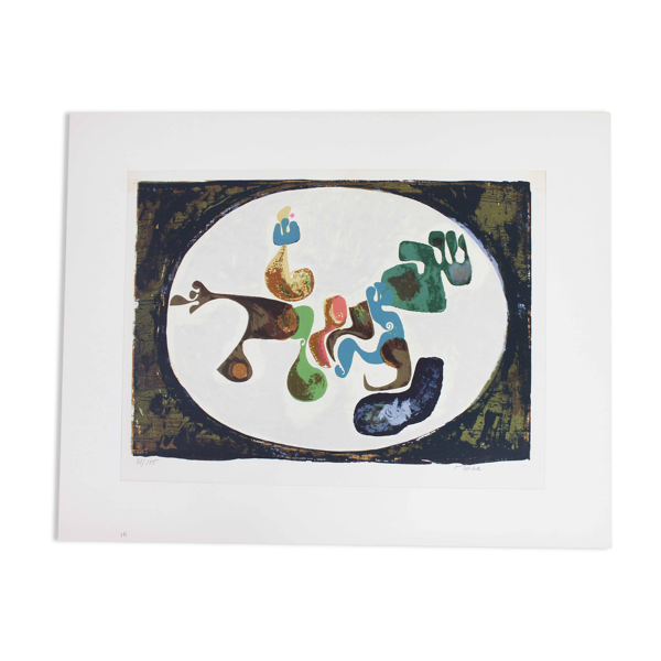 Lithographie de rené myrha série "l'aventura