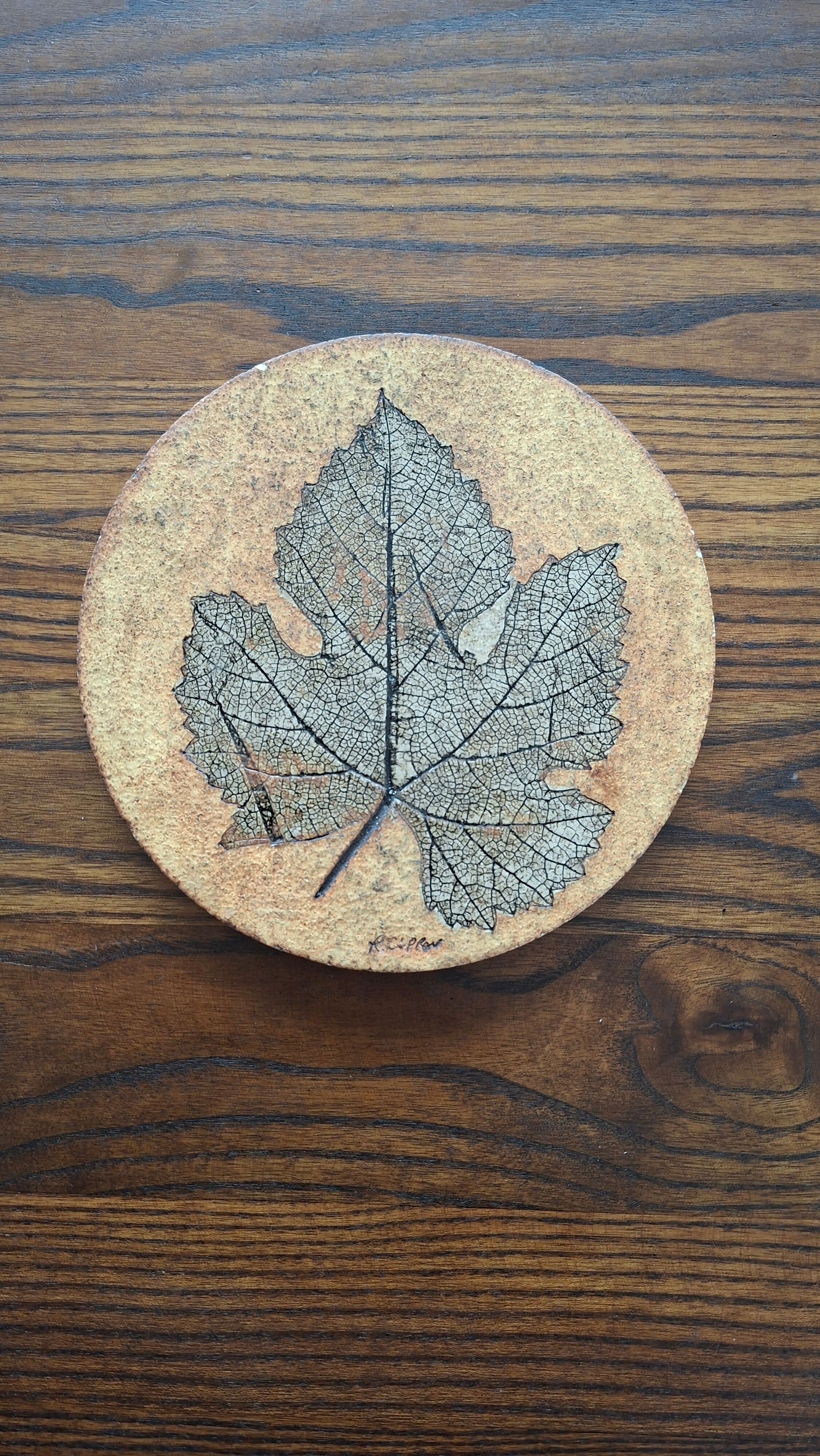 Wall ceramic leaf by Roger Capron, France 1960s-70s