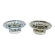 Lot de 2 bougeoirs en verre moulé