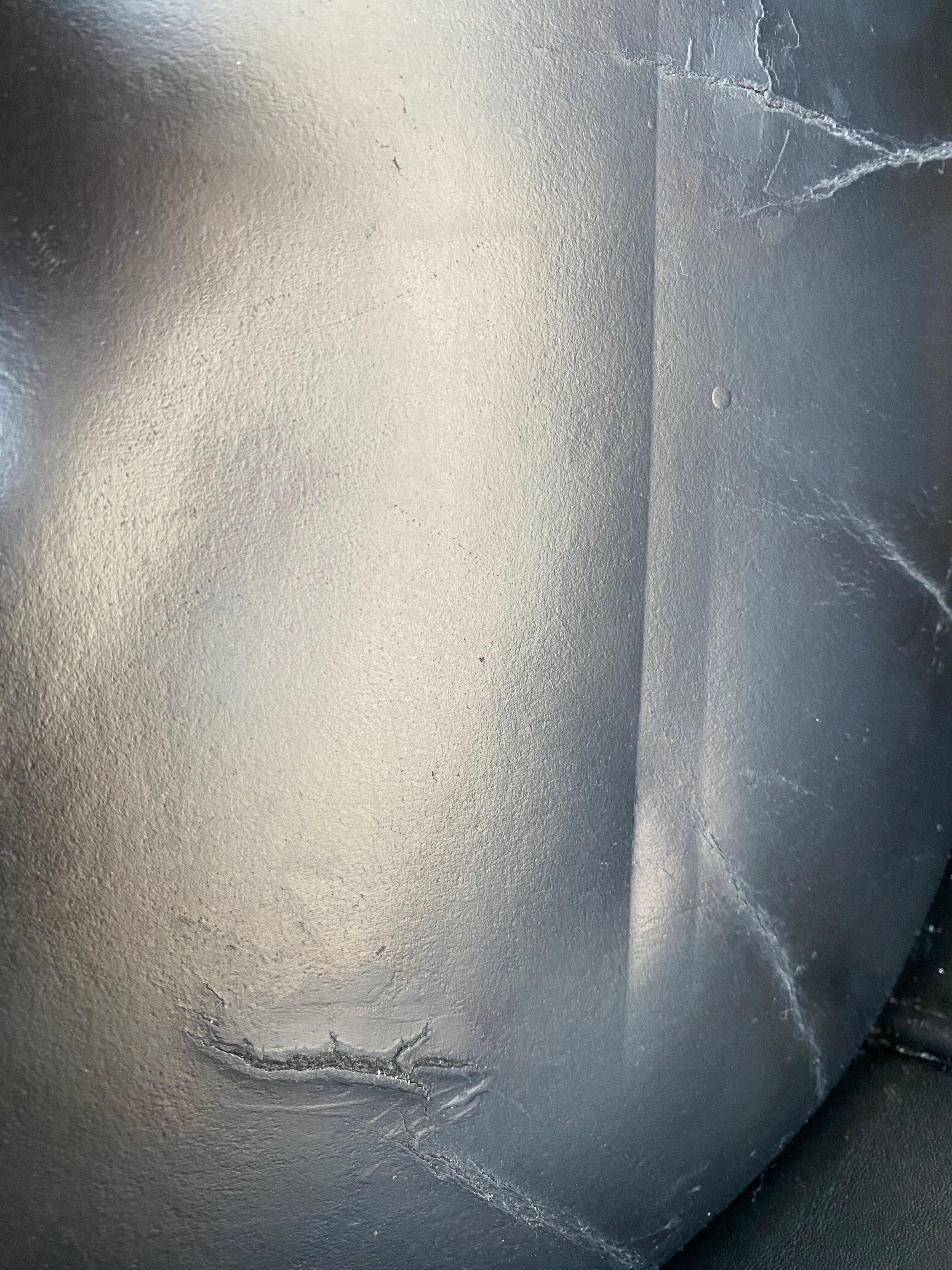 Tall black leather bar chair