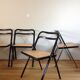 4 folding chairs cannage and black metal Cidue