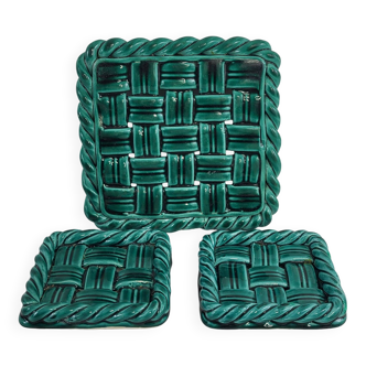 Vallauris woven ceramic trivet/bottle coaster