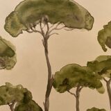 Signed watercolor painting “Lubéron pine forest”