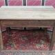 Ancienne table de ferme, 6 couverts et 2 tiroirs