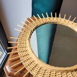 Miroir soleil rotin