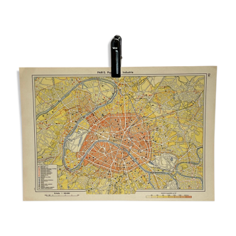 Old map - Paris : Population and industry