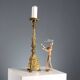 Antique gilded bronze candelabrum, 19th-century decorations.