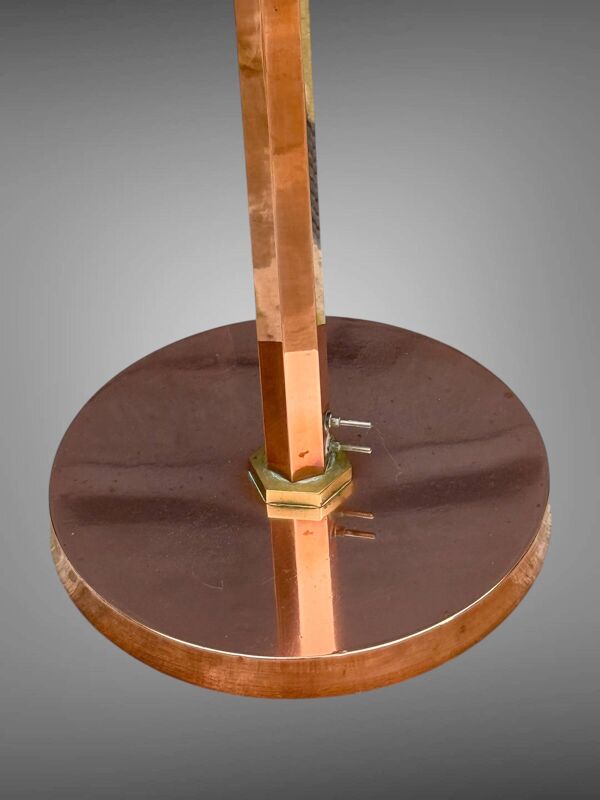 Lampadaire italien des années 30 epoque art deco en cuivre et laiton de 175