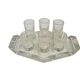 Art Deco vodka shot glasses from Hortensja Glassworks, Poland, 1950s, set of 7