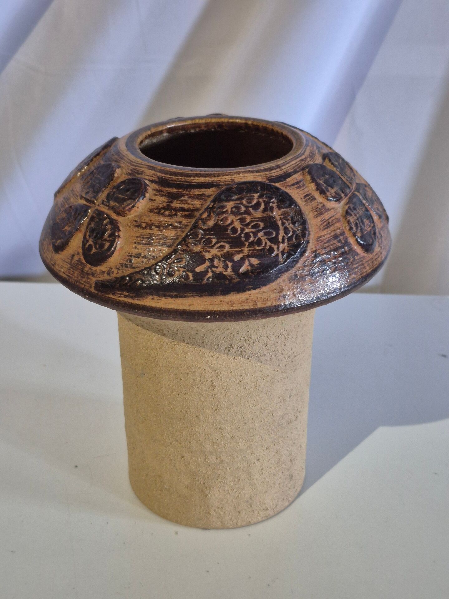 Danish Studio Pottery mushroom vase stoneware Soholm Haico Nitzche