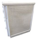 Vintage White Rattan and Cane Chest of Drawers from the 80s