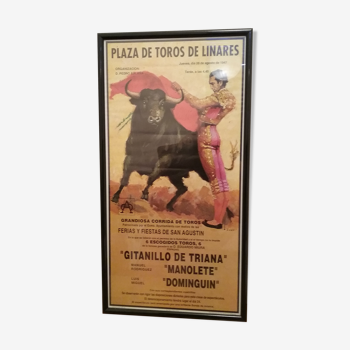 Framed bullfight poster