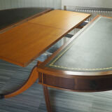 English-style wooden and leather table