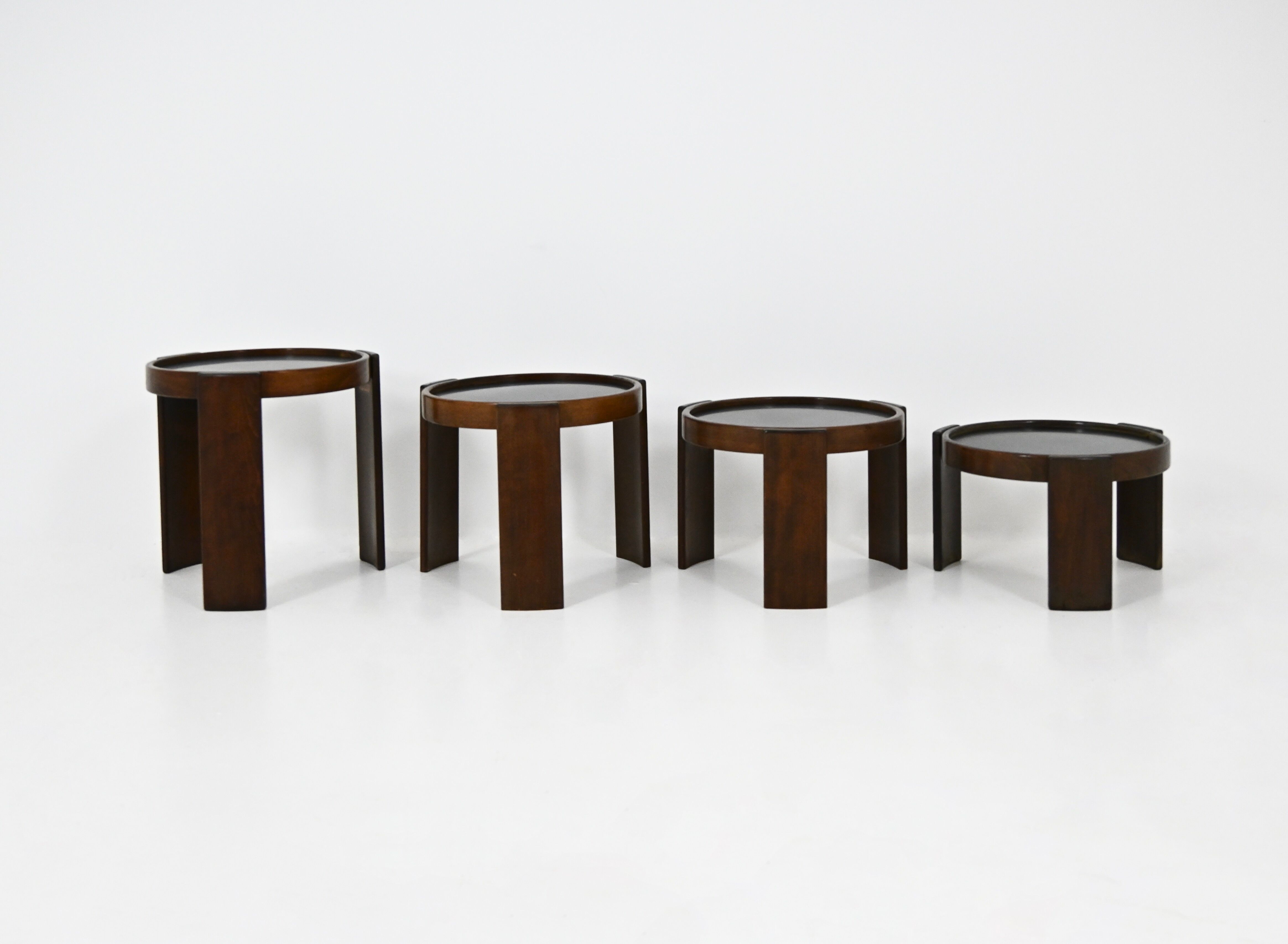 Nest tables model 780, by Gianfranco Frattini for Cassina, 1960s