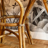 Pair of bamboo bistro tables