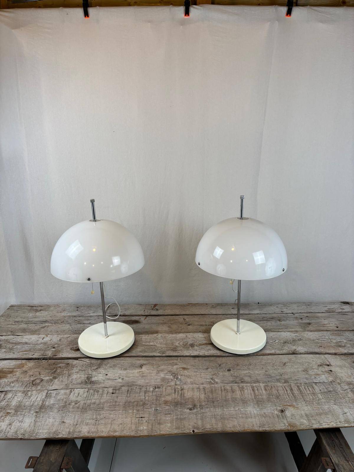 pair of Mushroom lamps by Fagerhult - Sweden 1970s