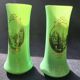 Pair of 19th century green opaline vases