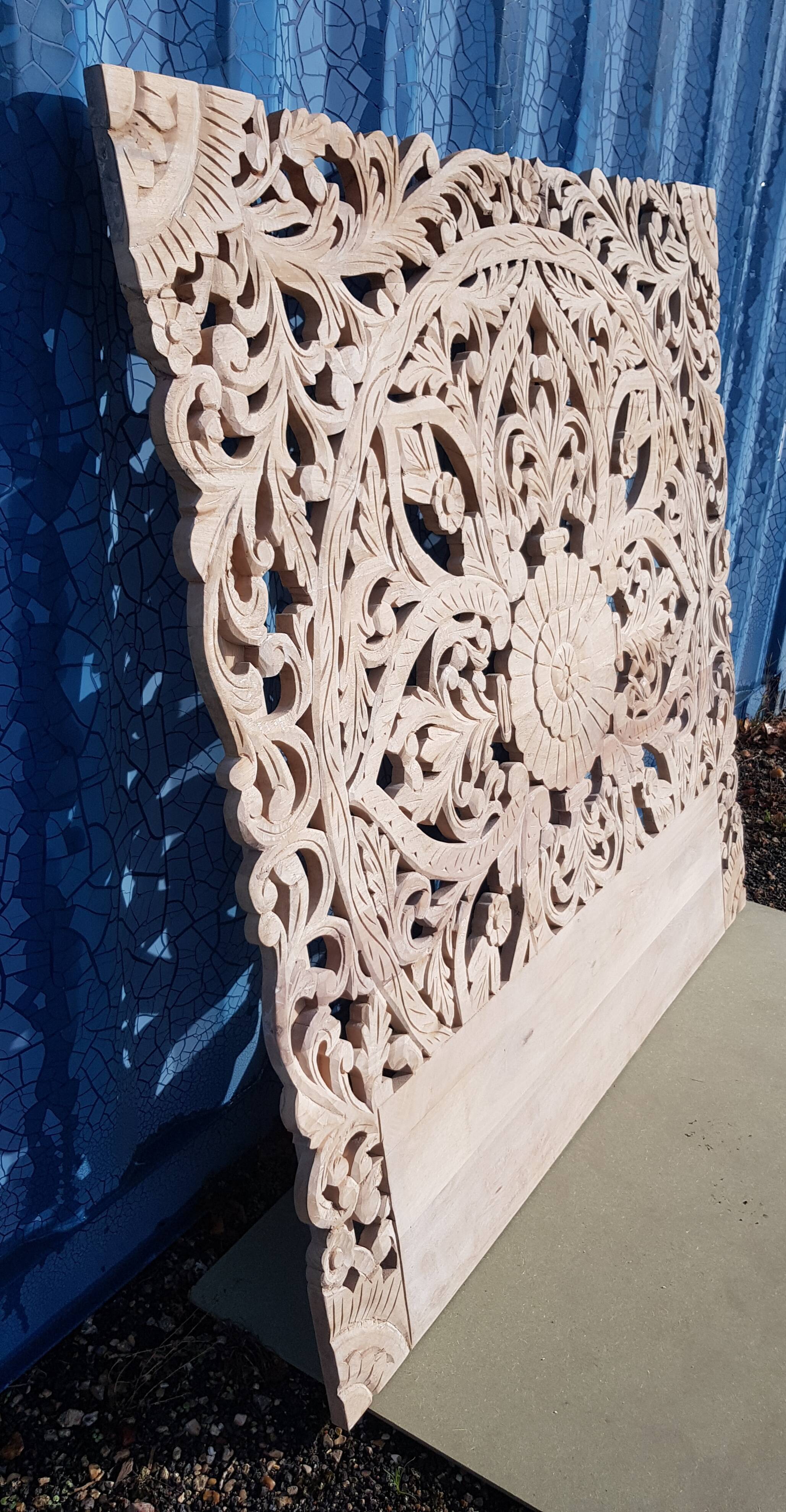 Carved mango headboard