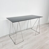 Bureau design en verre noir