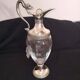 Vintage glass and metal carafe