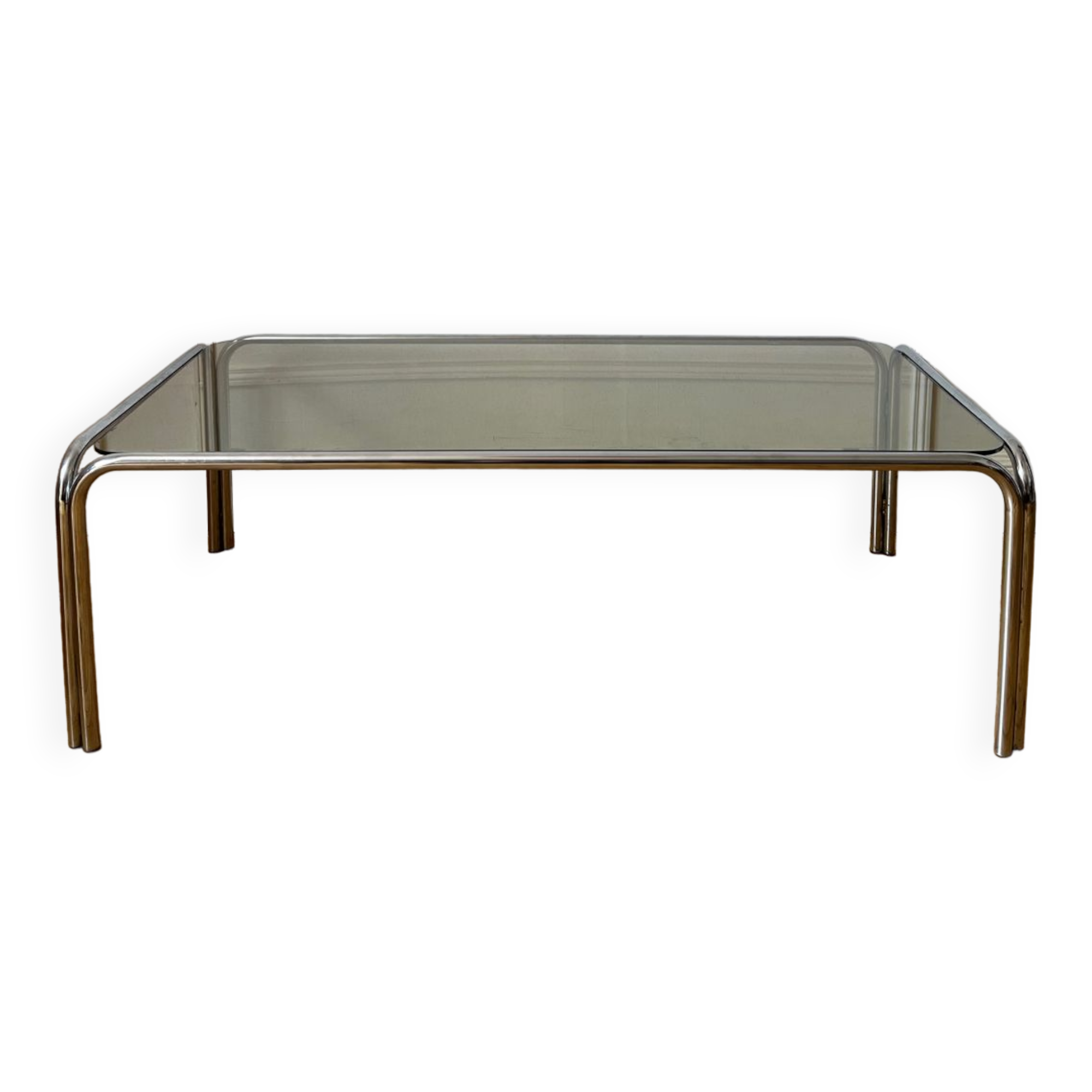 Vintage smoked glass coffee table