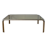 Vintage smoked glass coffee table