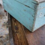 Blue vintage tool box wooden