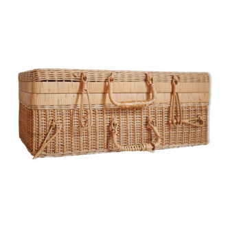 Old rattan suitcase