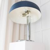 Noir Metal Table Lamp by Heinz Pfaender for Hillebrand - Chrome Base, Textured Shade, 1960s