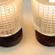 Set of 2 table lamps in glass and wood, Czechoslovakia 1960s