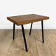 Metal and raw wood side table