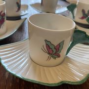 6 Hand Painted Limoges Porcelain Cups and Saucers