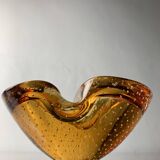 Orange Bubbles pocket emptier by Seguso, Murano glass, Italy, 1970