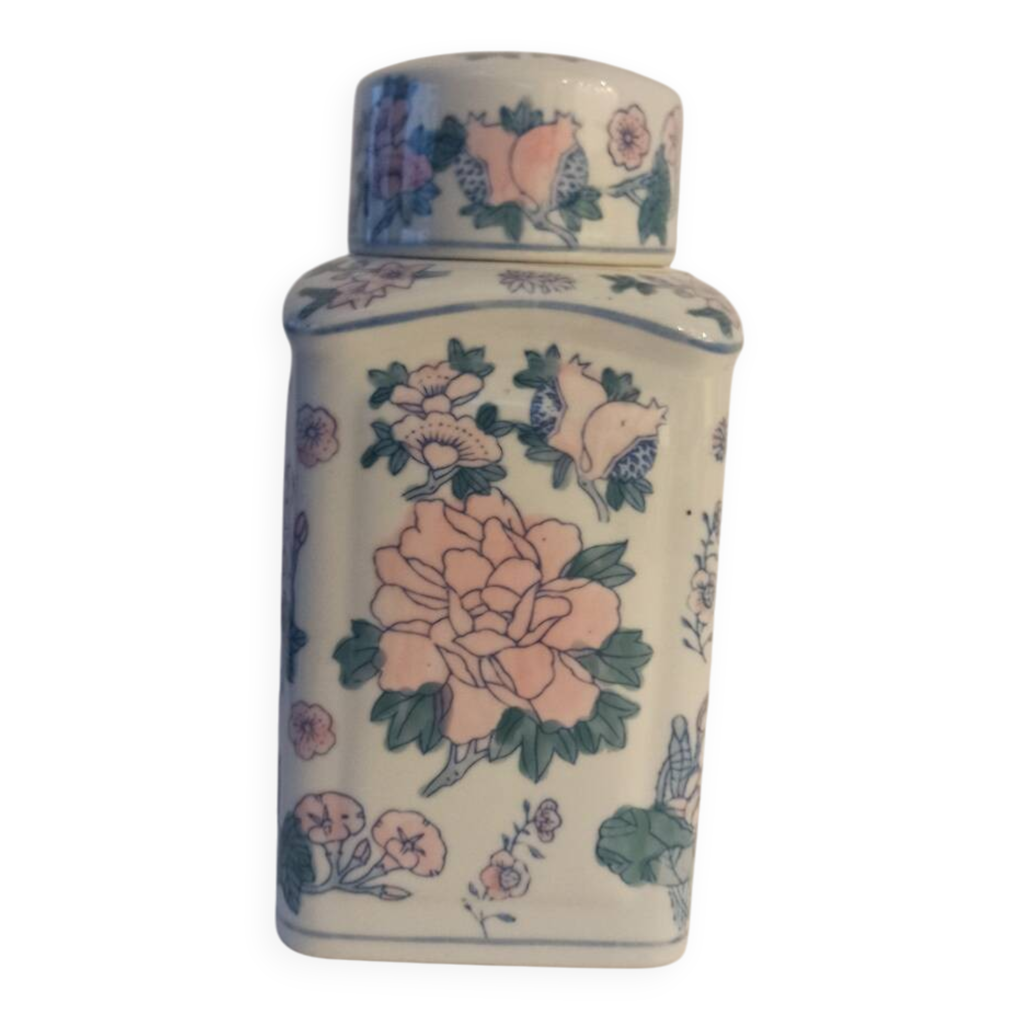 Asian-patterned porcelain candy box