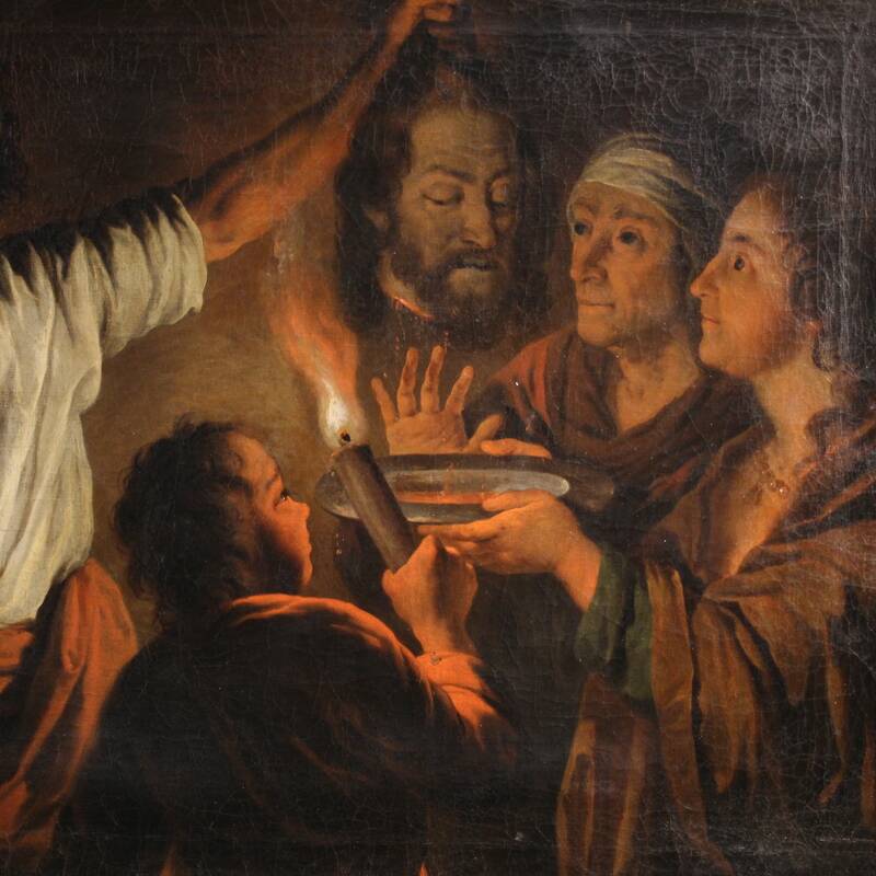 19th century Flemish painting, Salome with the Head of St. John the Baptist