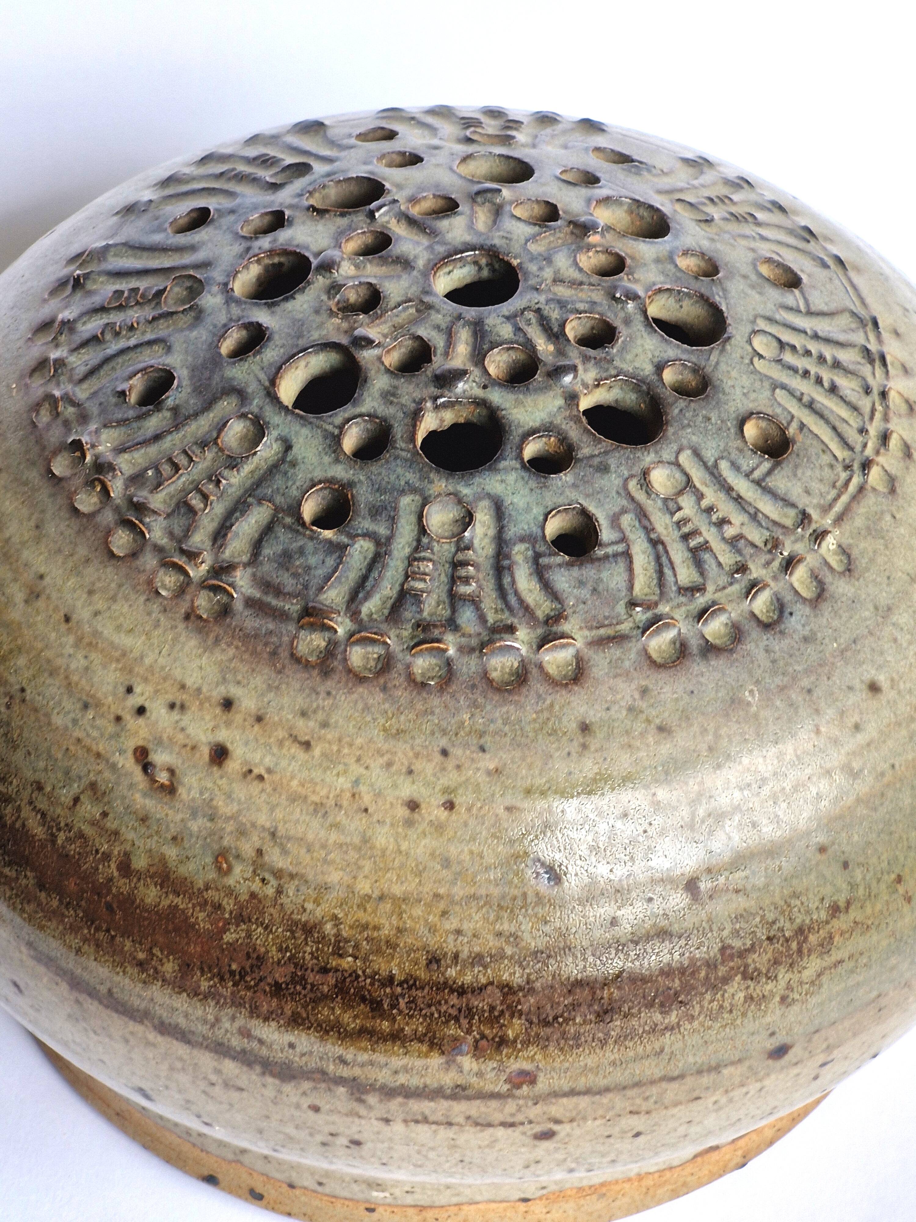 Vase with enamelled stoneware