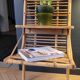 Vintage bamboo and rattan wall shelf