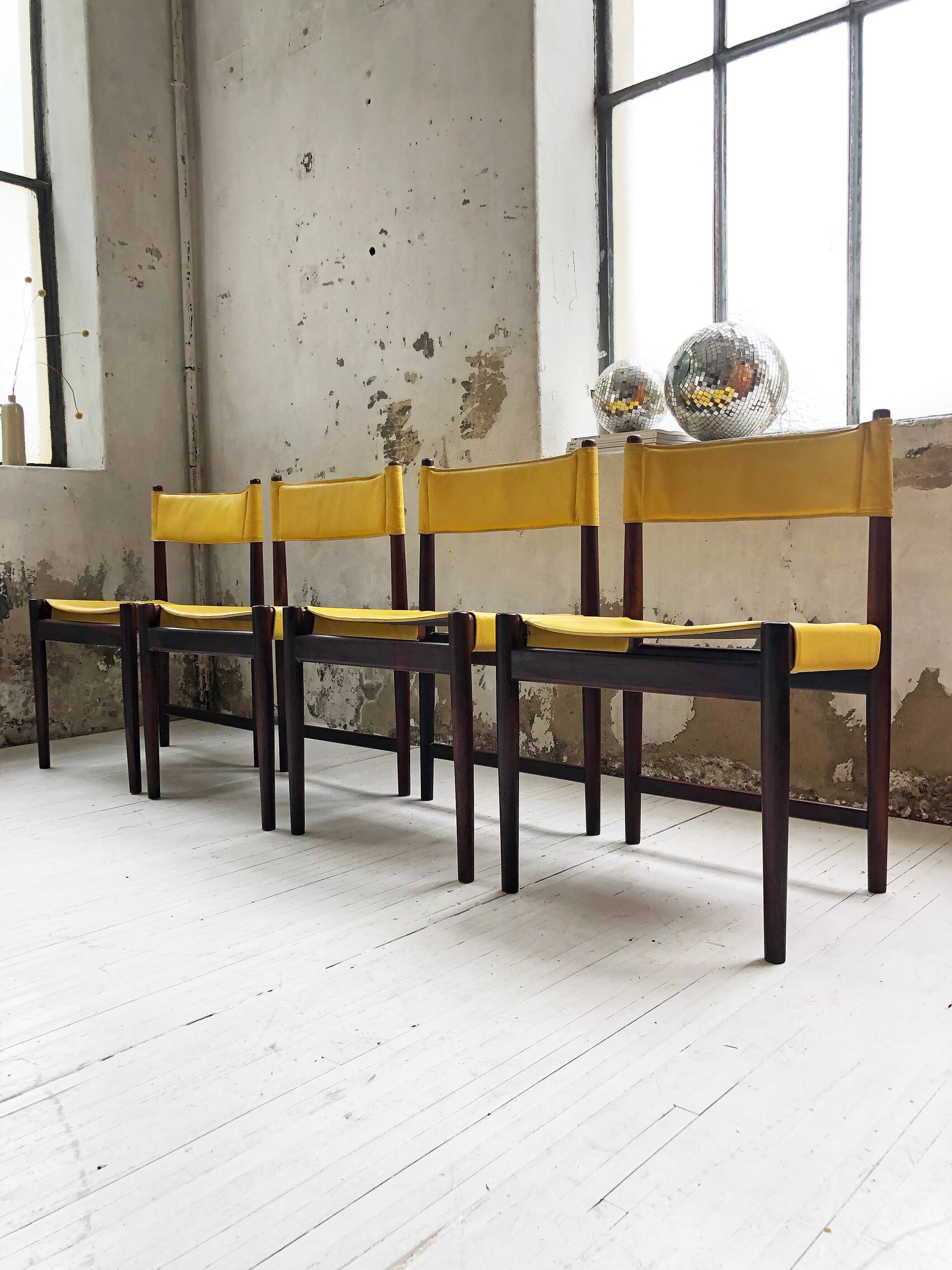 Rosewood leather chairs by Arne Vodder for Sibast