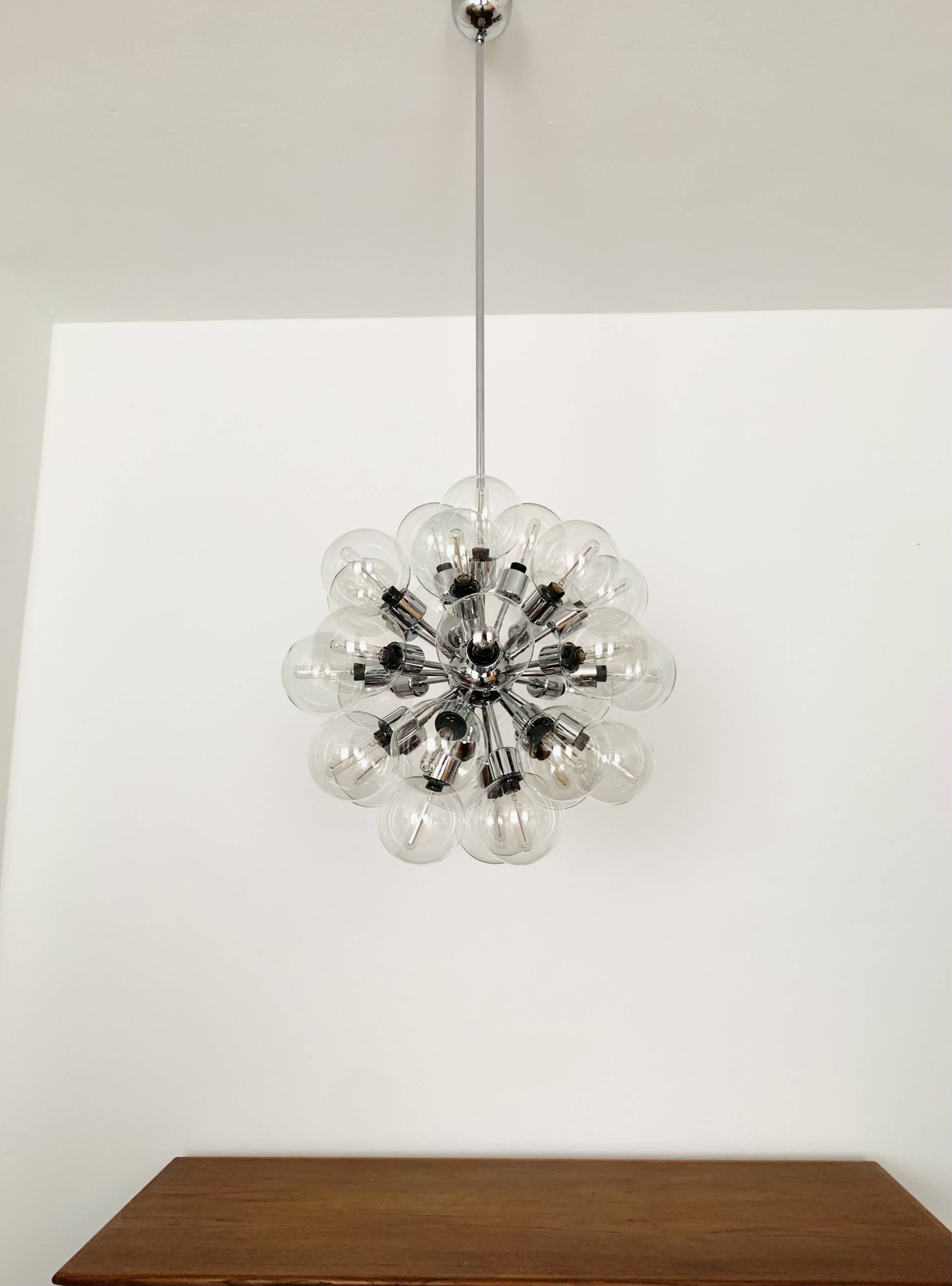 Chromed 1970s Sputnik Chandelier by Motoko Ishii for Staff