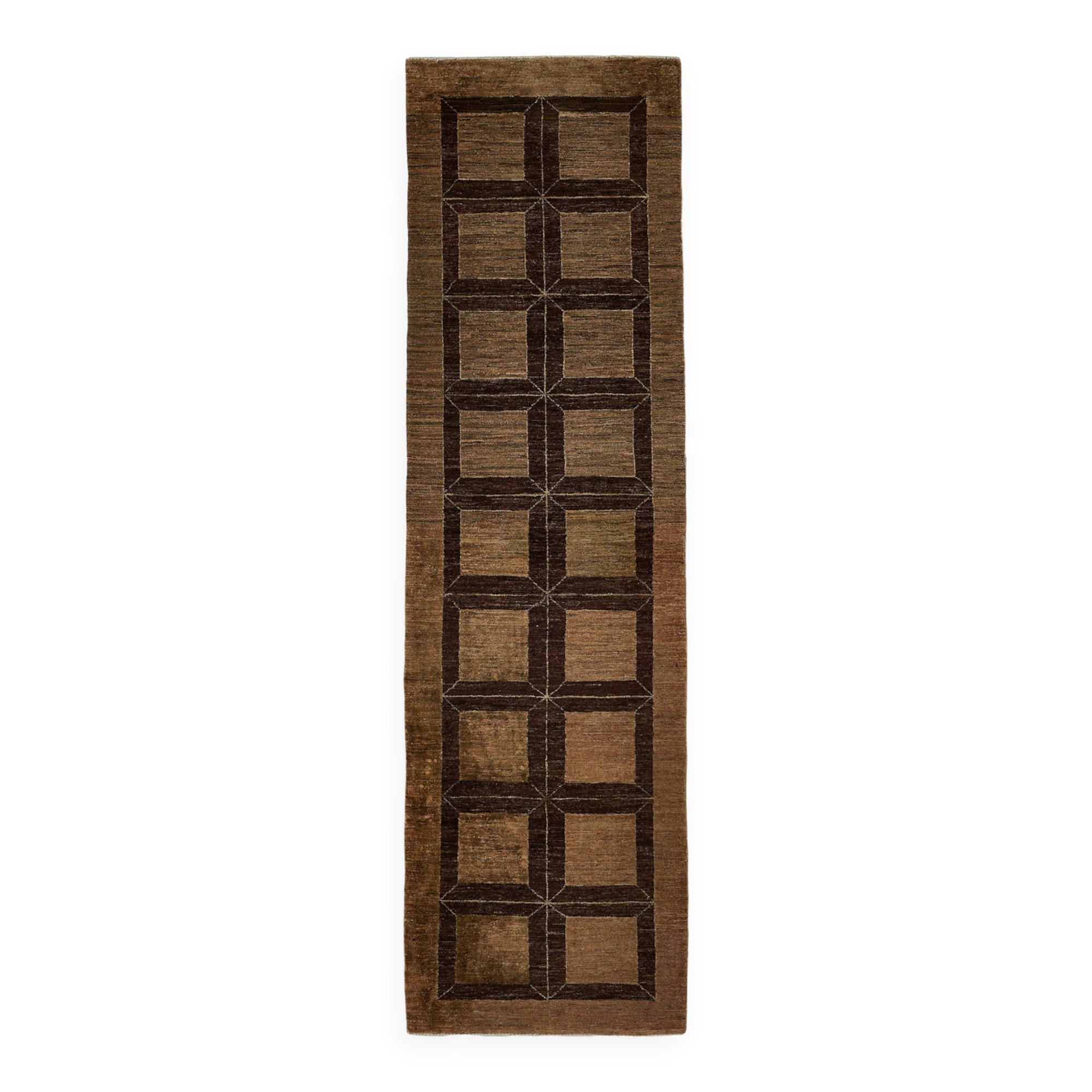 Tapis Oushak en laine noué à la main, 77 cm x 281 cm