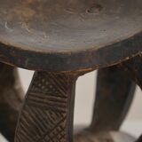 African Dogon stool from the mid-20th century, hand-carved in wood, Wabi-Sabi style.