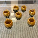 Set of 7 small glasses of Zoomorphic Vallauris Chicks