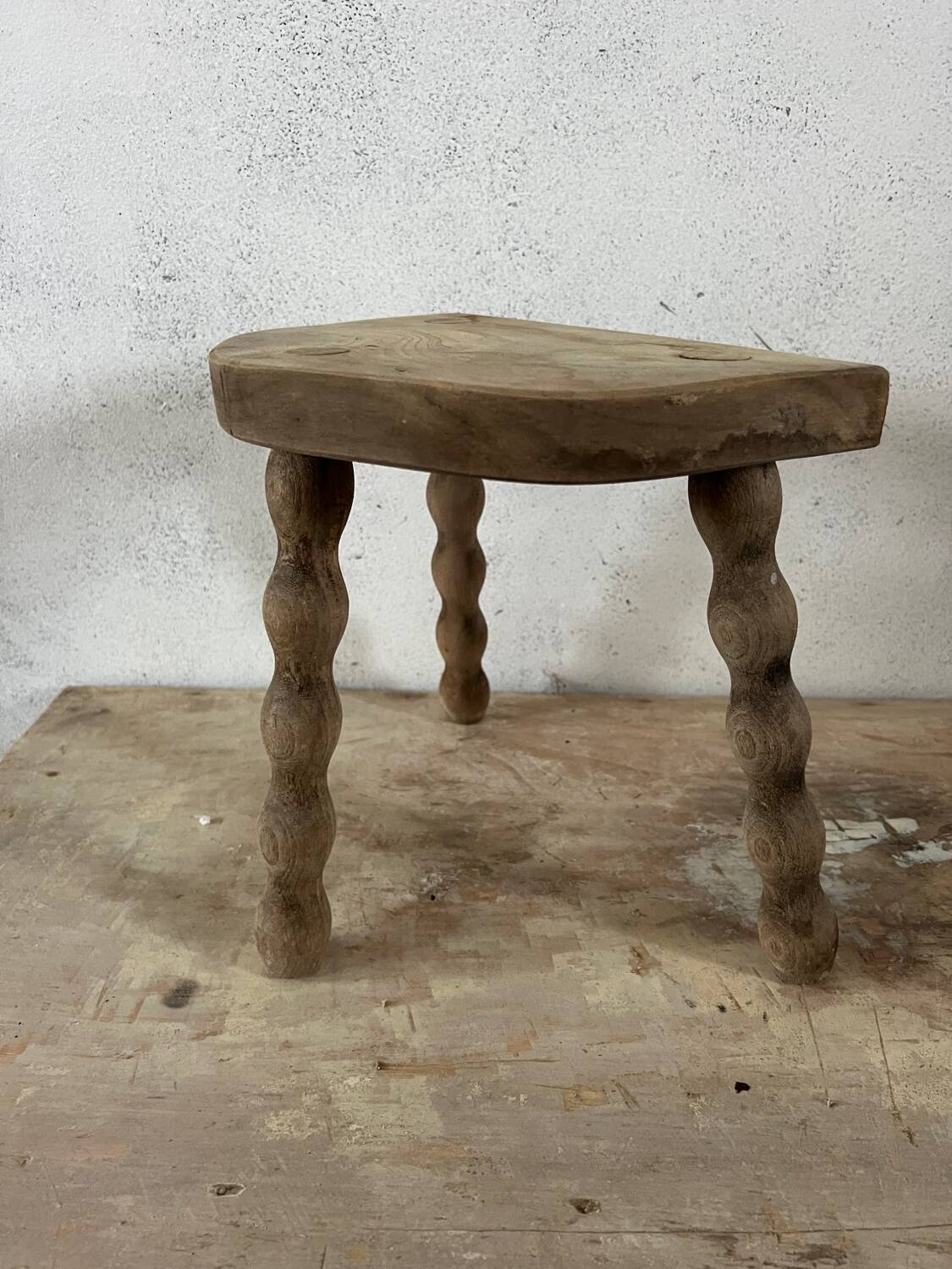 Small raw tripod stool