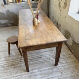 Pine and oak + walnut farmhouse table 1950