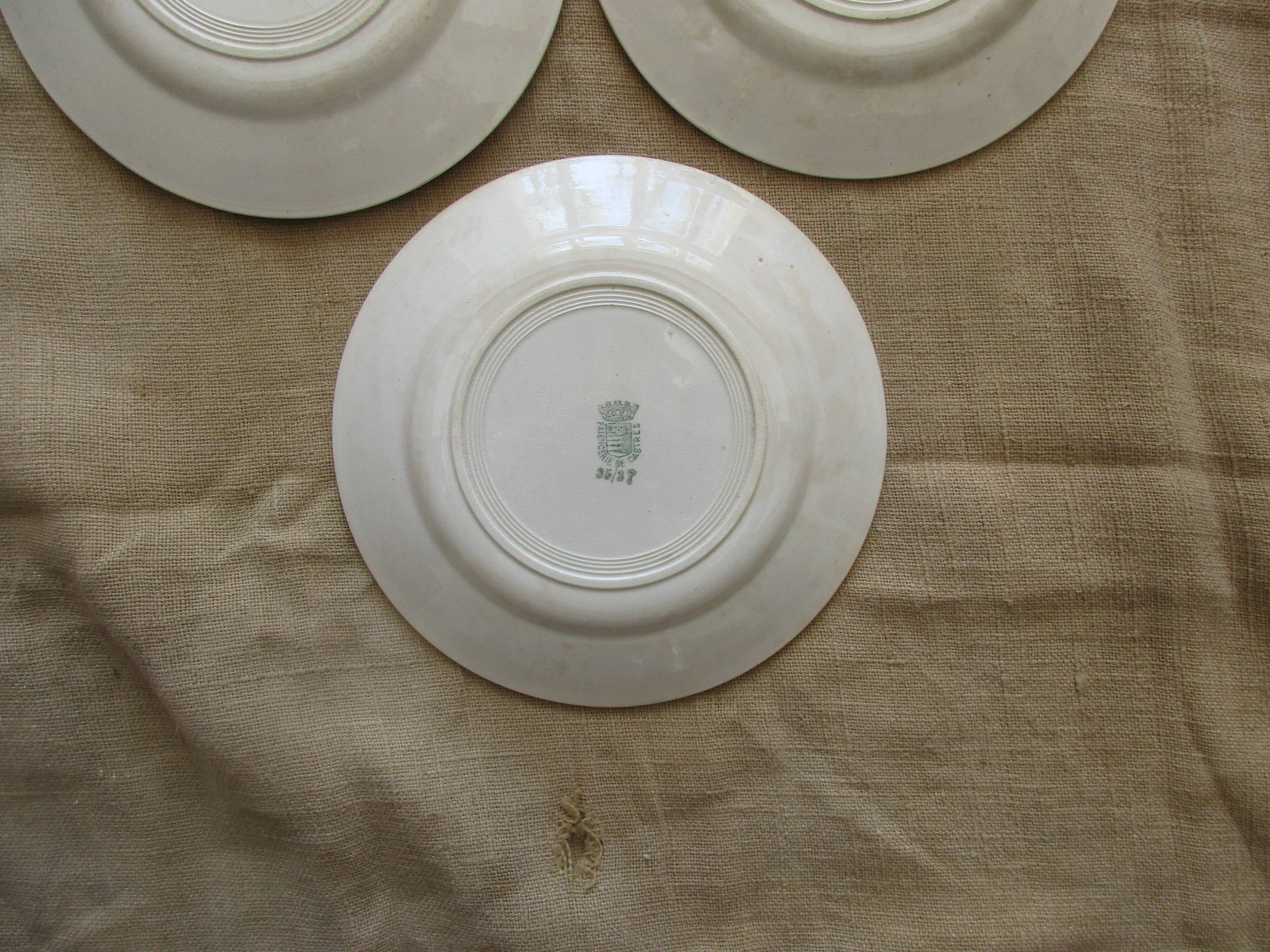 6 plates for castres faiencerie dessert