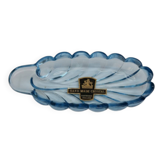 Davidson Handmade English Blue Crystal Jewelry Dish